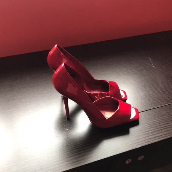 Red open toe heels never worn - Picture 1 of 5